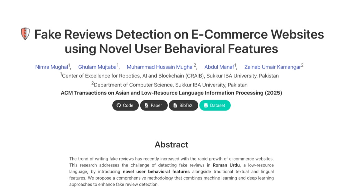 Roman Urdu Fake Review Detection preview
