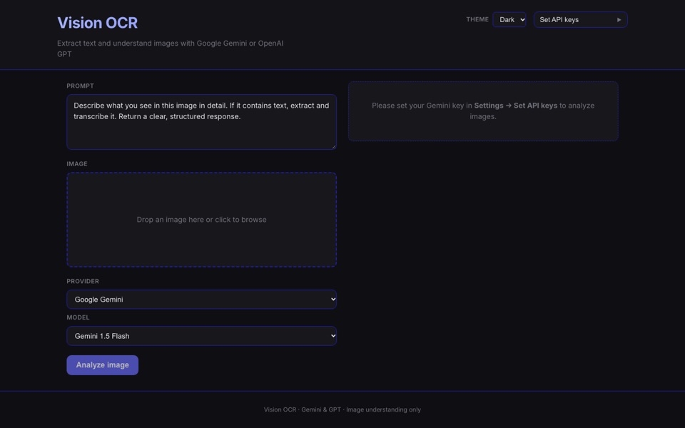 Vision OCR app