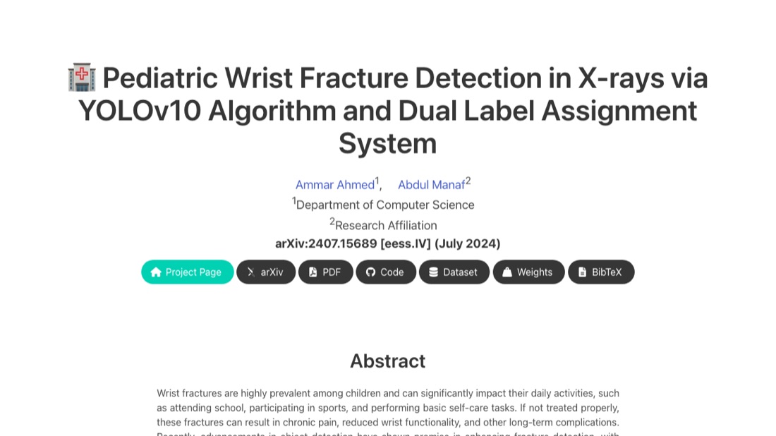 YOLOv10 Wrist Fracture Detection preview